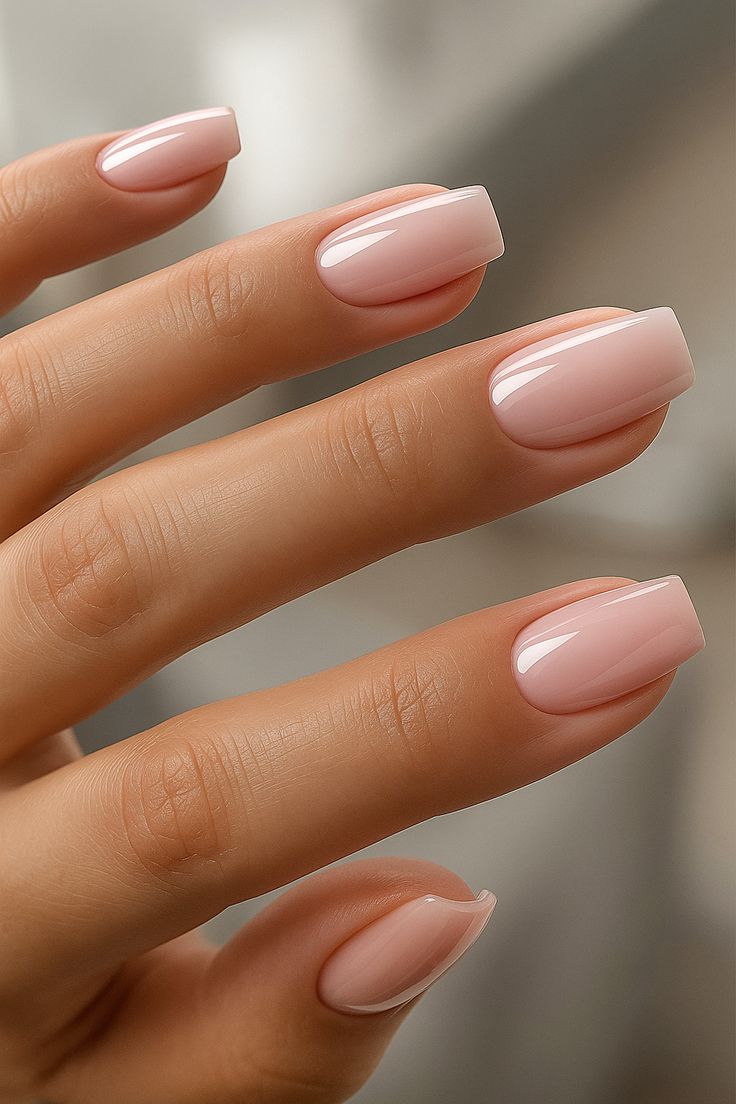 Маникюр — Glossy nude